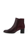Gabor Leather Tassel Block Heel Ankle Boots, Wine