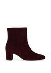 Gabor Suede Leather Block Heeled Boots, Wine