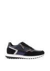 Gabor Wide Fit Mixed Leather Trainers, Black & Navy