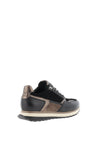 Gabor Wide Fit Mixed Leather Trainers, Black