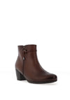 Gabor Leather Knot Block Heel Ankle Boots, Dark Brown