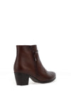 Gabor Leather Knot Block Heel Ankle Boots, Dark Brown