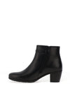 Gabor Leather Knot Block Heel Ankle Boots, Black