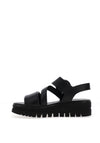 Gabor Leather Multi Velcro Strap Platform Sandals, Black