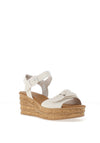 Gabor Smooth Leather Cork Wedge Sandals, White