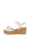Gabor Smooth Leather Cork Wedge Sandals, White