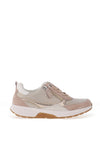 Gabor Rolling Soft Leather Printed Side Zip Trainers, Beige