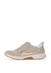 Gabor Rolling Soft Leather Printed Side Zip Trainers, Beige