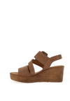 Gabor Suede Leather Criss Cross Wedge Sandals, Tan
