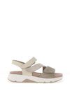 Gabor Rolling Leather Velcro Strap Comfort Sandals, Natural