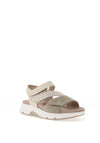 Gabor Rolling Leather Velcro Strap Comfort Sandals, Natural