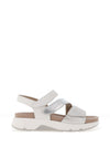 Gabor Rolling Leather Velcro Strap Comfort Sandals, Silver