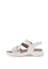 Gabor Rolling Leather Velcro Strap Comfort Sandals, Silver