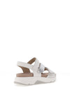 Gabor Rolling Leather Velcro Strap Comfort Sandals, Silver