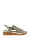 Rieker Womens Woven Sling Back Sandals, Green