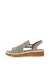 Rieker Womens Woven Sling Back Sandals, Green