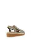 Rieker Womens Woven Sling Back Sandals, Green