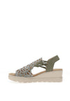 Rieker Womens Perforated Cage Sling Back Sandals, Green