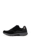 Gabor Rolling Soft Leather Leopard Print Trainers, Black
