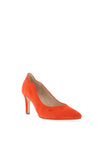 Gabor Suede Scallop Trim Pointed Court Shoes, Pumpkin