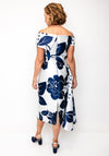 Gabriella Sanchez Floral Aline Bardot Dress, Navy