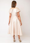 Gabriela Sanchez Overskirt Occasional Midi Dress, Beige Multi
