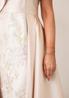 Gabriela Sanchez Overskirt Occasional Midi Dress, Beige Multi
