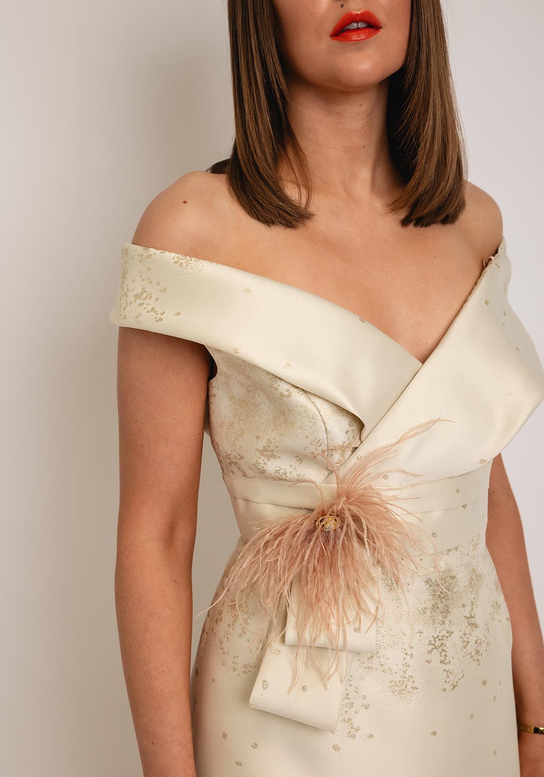 Gabriela Sanchez Jacquard Pencil Midi Dress, Beige