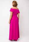 Gabriela Sanchez Off-The-Shoulder with Rhinestone Occasional Dress, Fushcia