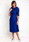 Gabriela Sanchez Jacquard Bateau Neck Dress, Cobalt