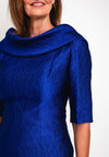 Gabriela Sanchez Jacquard Bateau Neck Dress, Cobalt