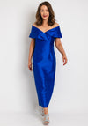 Gabriela Sanchez Off-the-Shoulder Pencil Midi Dress, Cobalt