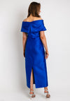Gabriela Sanchez Off-the-Shoulder Pencil Midi Dress, Cobalt