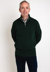 Gant Waffle Texture Half Zip Sweatshirt, Tartan Green