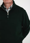 Gant Waffle Texture Half Zip Sweatshirt, Tartan Green