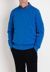 Gant Flamme Cotton Crew Neck Sweater, Rich Blue
