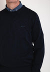 Gant Flamme Cotton Crew Neck Sweater, Evening Blue