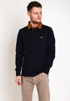 Gant Sheild Heavy Rugger Corduroy Collar Polo Shirt, Evening Blue