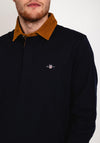 Gant Sheild Heavy Rugger Corduroy Collar Polo Shirt, Evening Blue