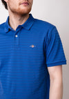 Gant Texture Stripe Polo Shirt, Rich Blue