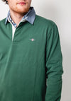 Gant Chambray Heavy Rugger Polo Shirt, Woody Green