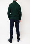 Gant Textured Cotton Merino Half Zip Sweater, Tartan Green
