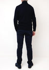 Gant Textured Cotton Merino Half Zip Sweater, Navy