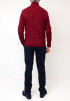 Gant Textured Cotton Merino Half Zip Sweater, Wine