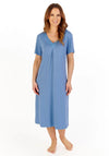Gaspe Short Sleeve V-Neck Nightdress, Blue