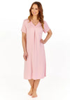 Gaspe Short Sleeve V-Neck Nightdress, Pink