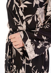 Slenderella Satin Floral Print Kimono, Black