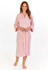 Gaspe Satin Wrap Kimono Robe, Pink