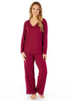 Gaspe Star Print Long Sleeve Pyjama Set, Red