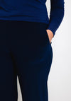 Georgedé Elasticated Waist Wide Leg Jersey Trouser, Navy
